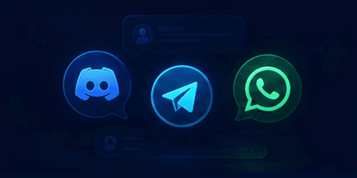 Discord · Telegram · WhatsApp